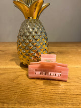 Große Haarklammer Rosa/Weiß