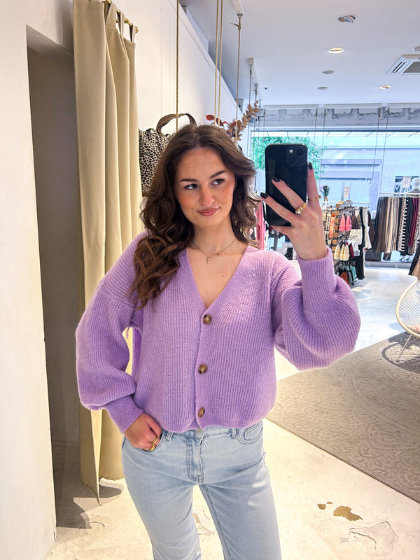 Strickjacke Flieder