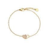 Two Cool Hearts Edelstahl Armkette Gold