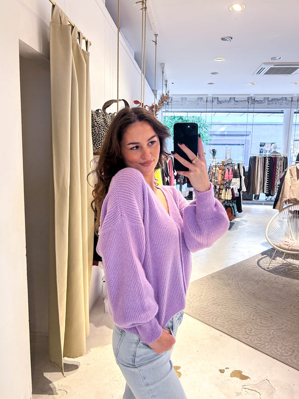 Strickjacke Flieder