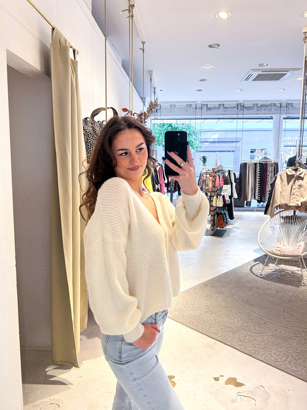 Strickjacke Beige