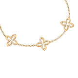Classic Lucky Flower Edelstahl Armkette Gold