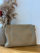 Eckige Schultertasche Taupe