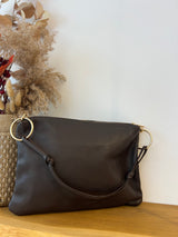 Eckige Schultertasche Braun