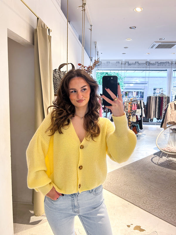 Strickjacke Gelb