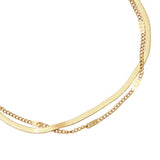 Two Layer Casual Edelstahl Armkette Gold