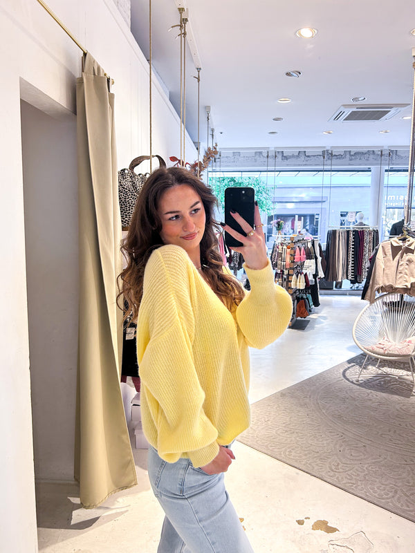 Strickjacke Gelb