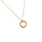 Simple Ring Edelstahl Kette Gold