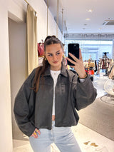 Kunstwildlederjacke Olive