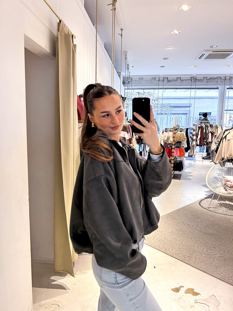 Kunstwildlederjacke Olive