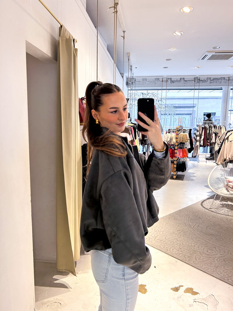 Kunstwildlederjacke Olive