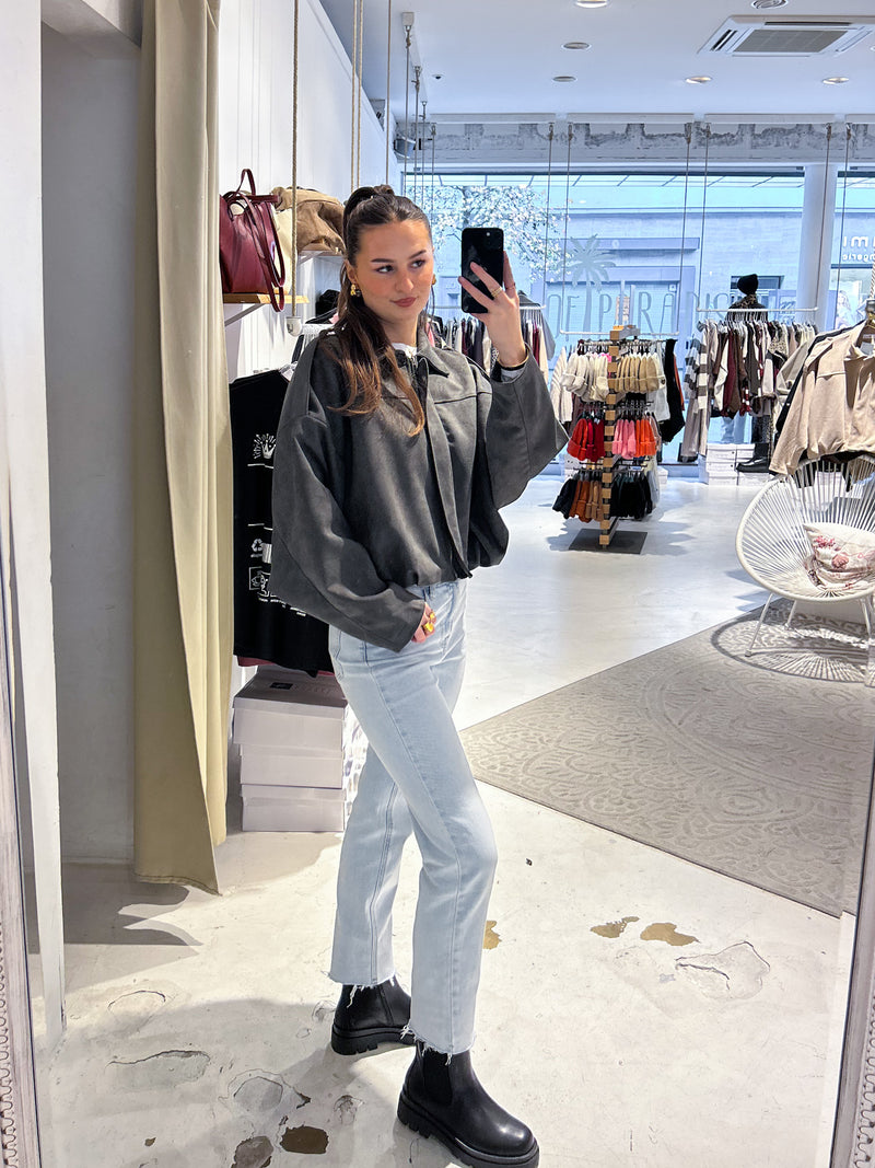 Kunstwildlederjacke Olive