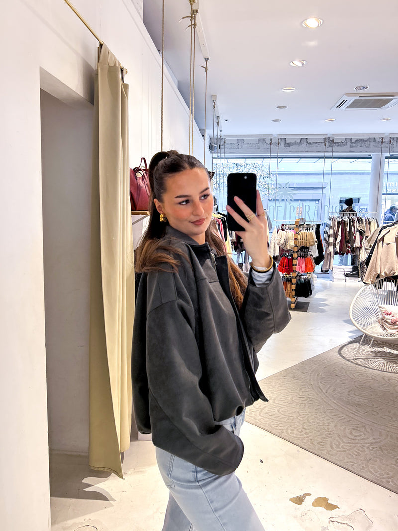 Kunstwildlederjacke Olive