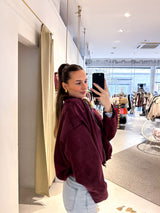 Kunstwildlederjacke Weinrot