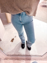 Wide Leg Extra Long Jeans Blau