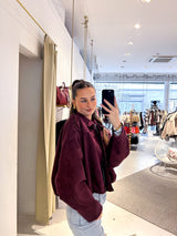 Kunstwildlederjacke Weinrot