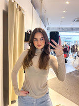 Shirt mit Rollkragen Beige