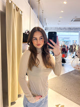 Shirt mit Rollkragen Beige