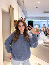 Oversized Strickpullover Taubenblau