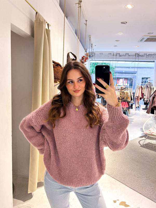 Oversized Strickpullover Altrosa