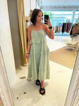 Maxi Waffle Kleid Olive