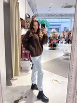 Grober Strickpullover Braun