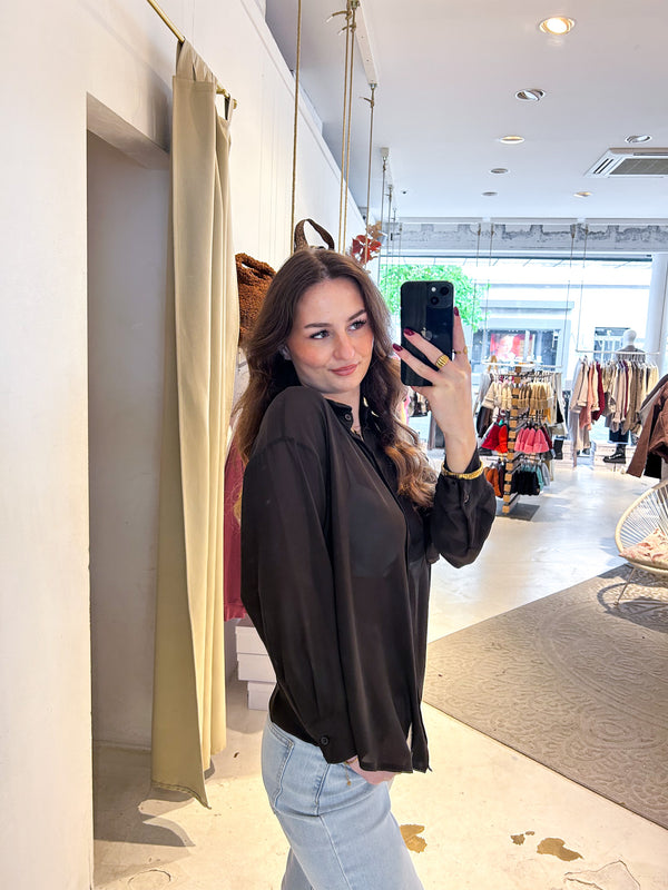 Kurze Bluse Braun