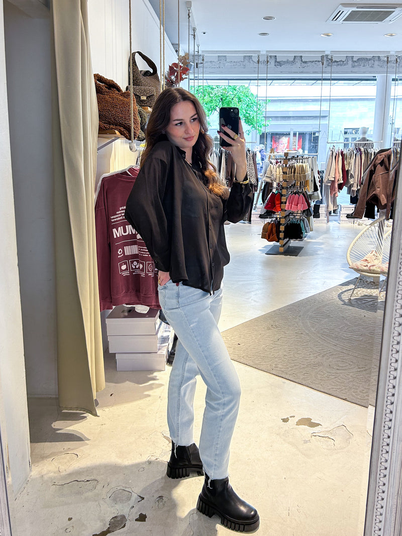 Kurze Bluse Braun