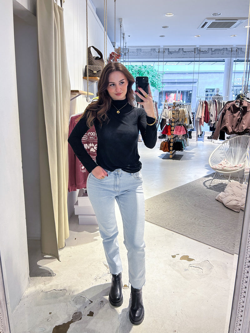 Shirt mit Rollkragen Schwarz