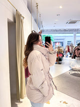 Kurze Puffer Winterjacke Beige