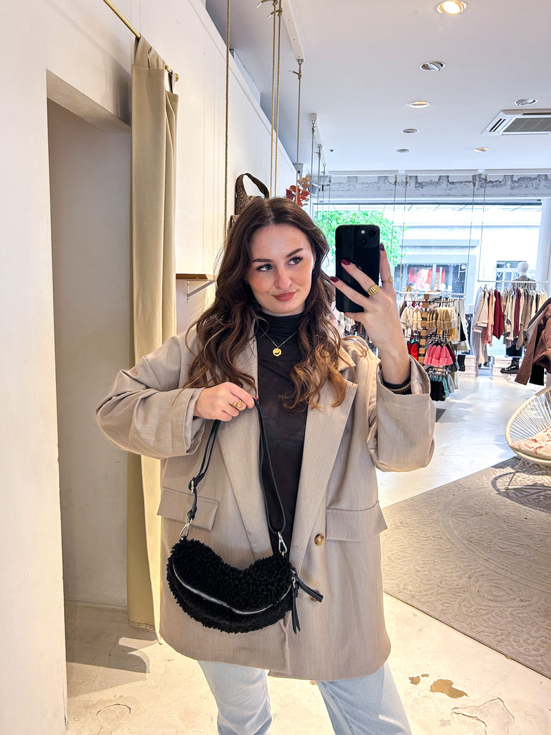 Teddy Crossbody Bag Schwarz