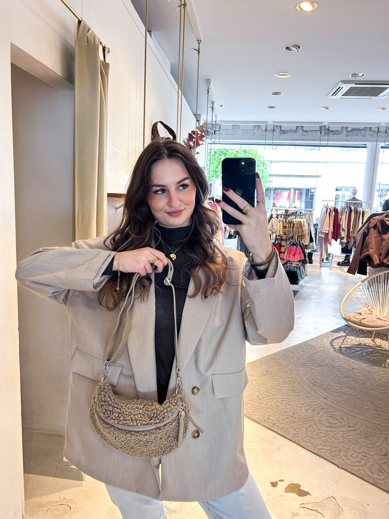 Teddy Crossbody Bag Taupe