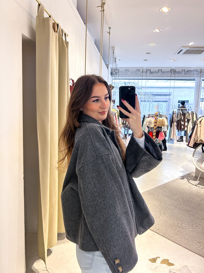Kurzer Mantel Grau