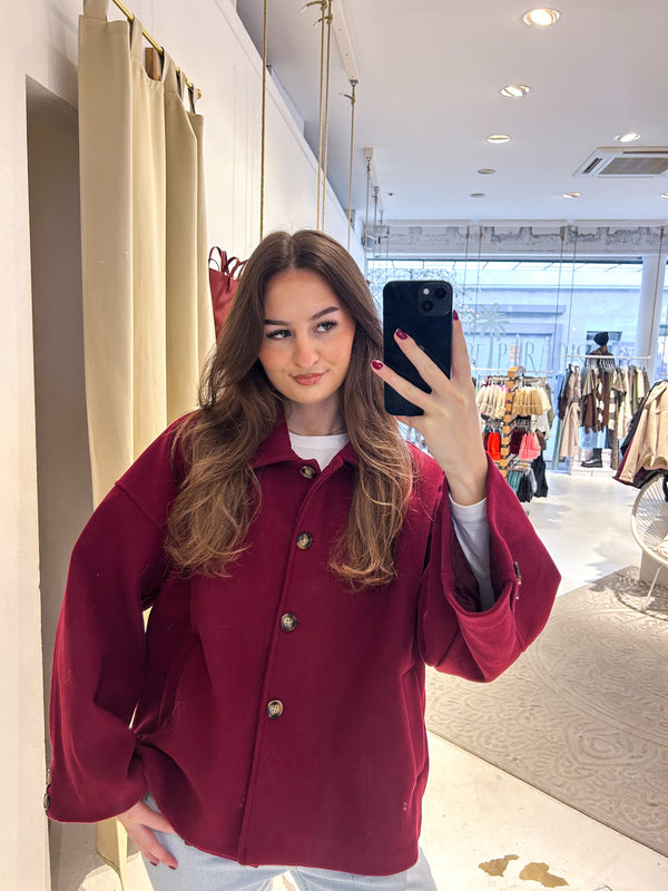 Kurzer Mantel Weinrot