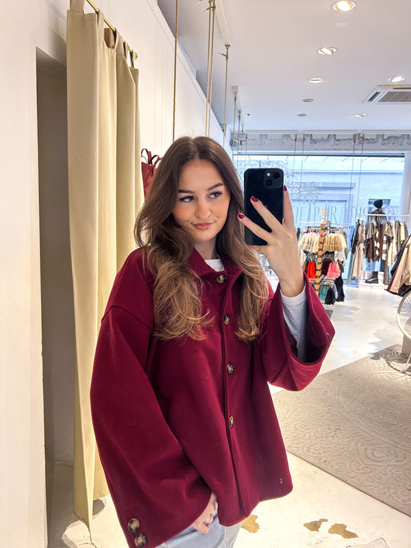 Kurzer Mantel Weinrot