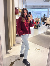 Kurzer Mantel Weinrot