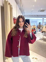 Kurzer Mantel Weinrot