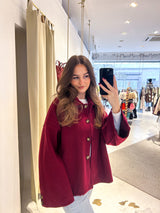 Kurzer Mantel Weinrot