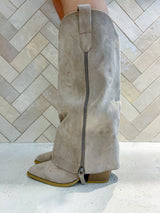 Cowboy Stiefel mit Muster Beige