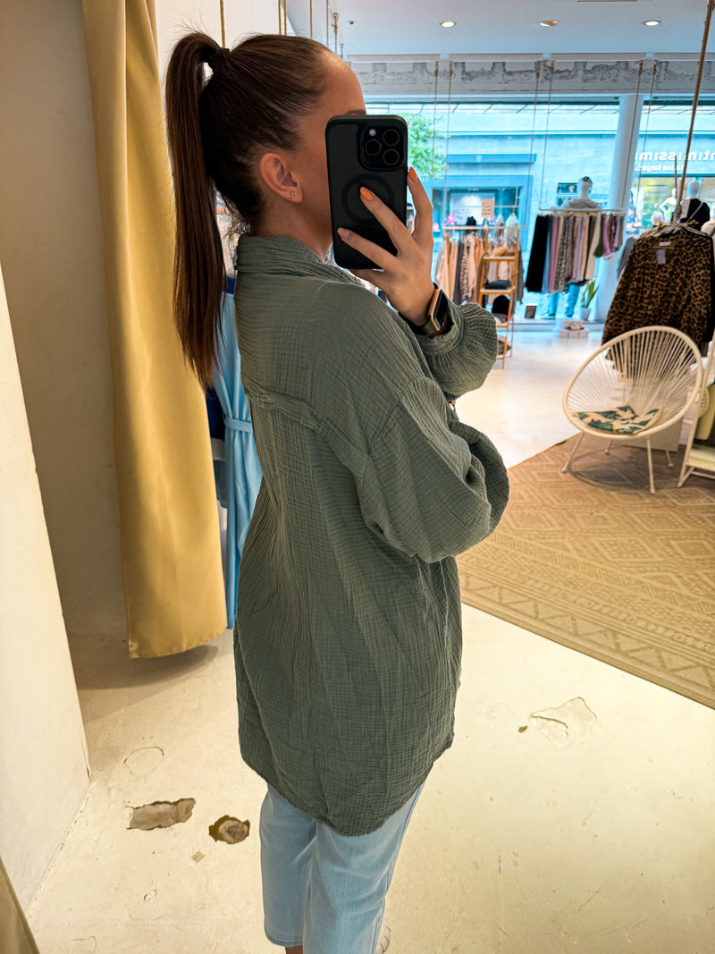 Waffle Bluse Olive