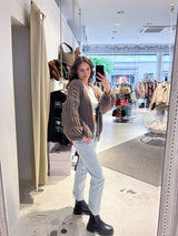 Grobe Strickjacke Braun