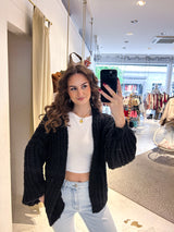 Grobe Strickjacke Schwarz