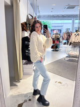 Grobe Strickjacke Beige