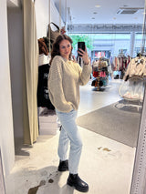 Grober Strickpullover Taupe