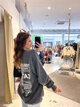 Cat Mum Crew Neck Dunkelgrau