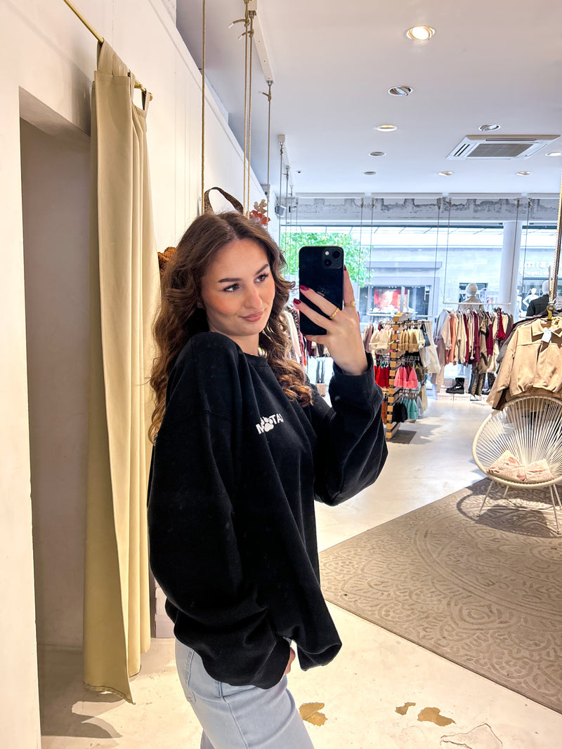 Cat Mum Crew Neck Schwarz