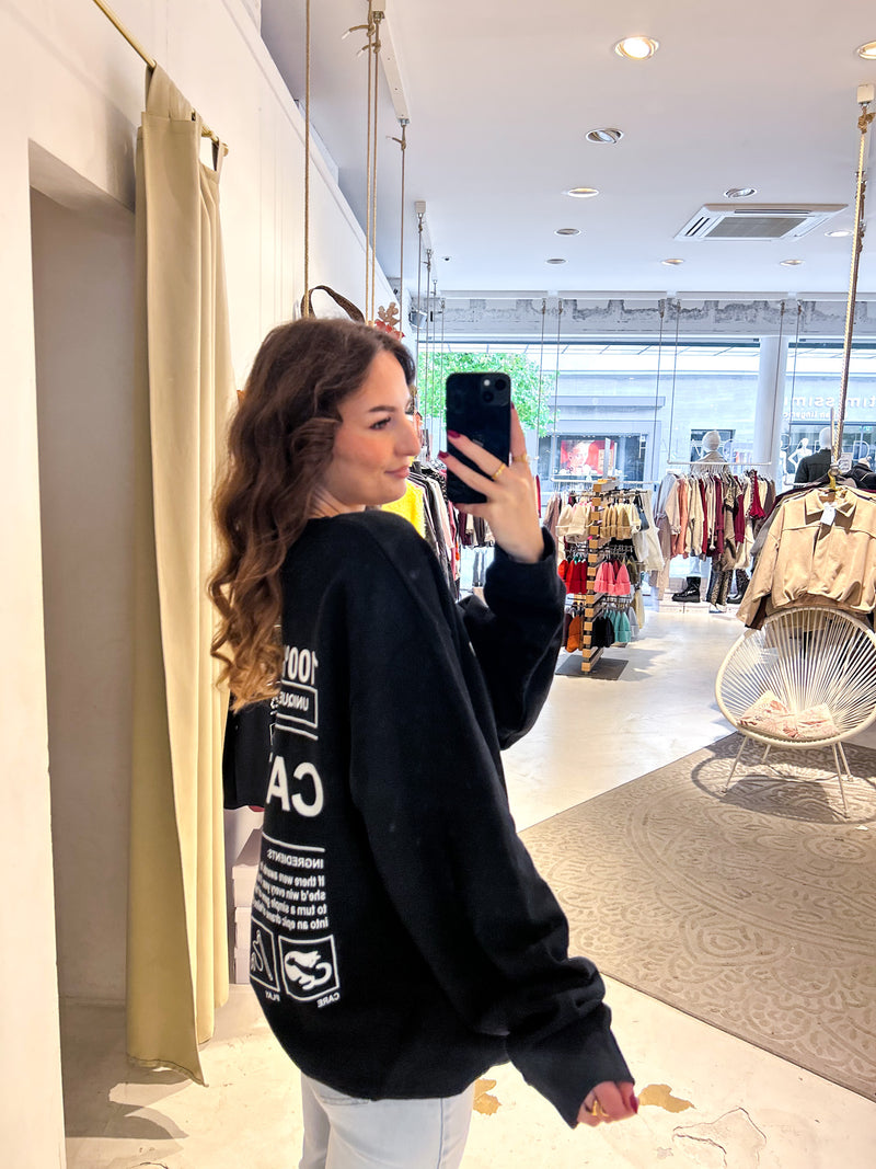 Cat Mum Crew Neck Schwarz