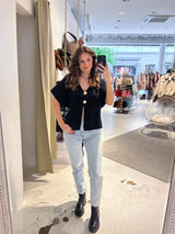 Kurzarm Strickjacke Schwarz