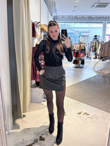 Mesh Body mit Pailletten Schwarz