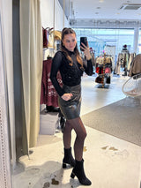 Mesh Body mit Pailletten Schwarz